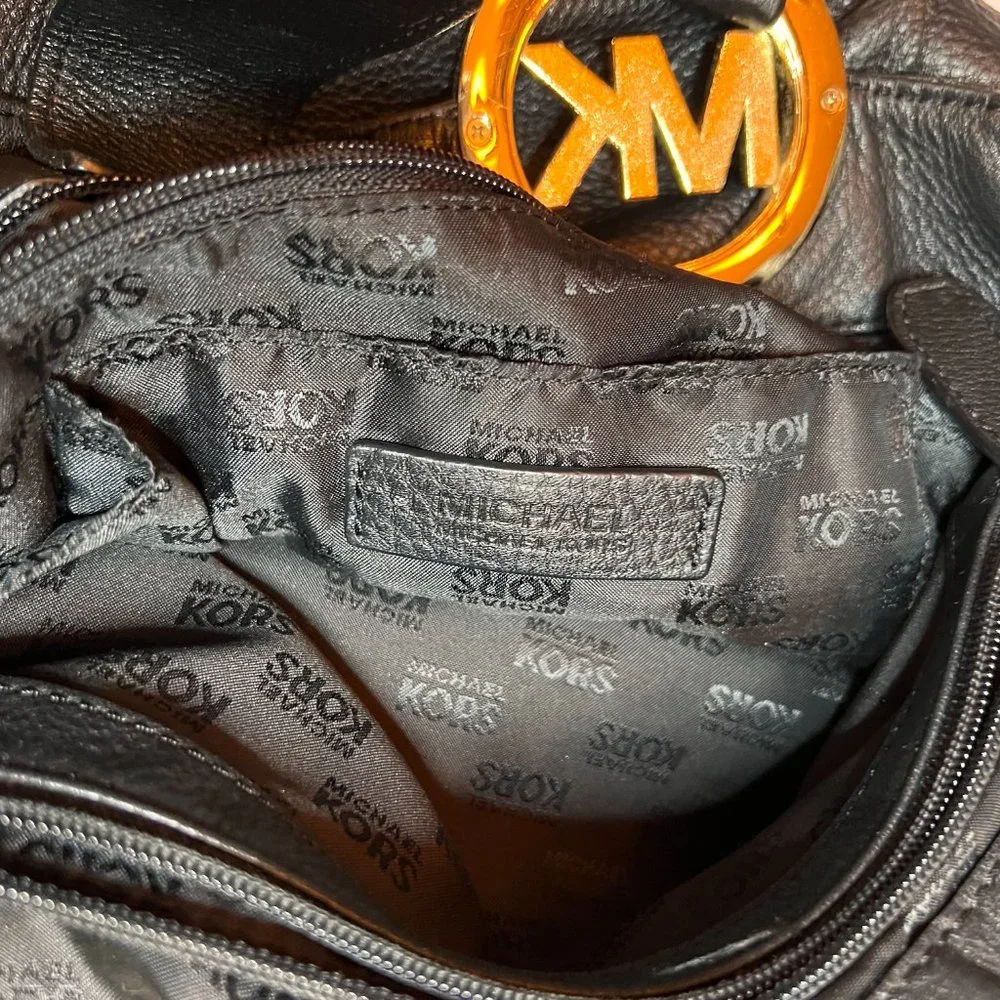 Michael Kors Black Fulton East West Shoulder leather tote